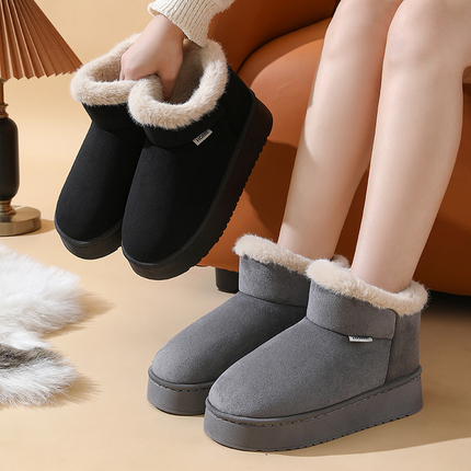 Women's Winter Snow Boots, Thick-Soled, Height-Increasing, Non-Slip, Warm, Fleece-Lined, Short Boots for Indoor and Outdoor Use