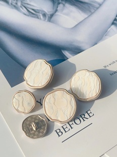 袖 设计师精选不规则仿玉石大衣外套女服装 口纽扣辅料小扣子 Jay