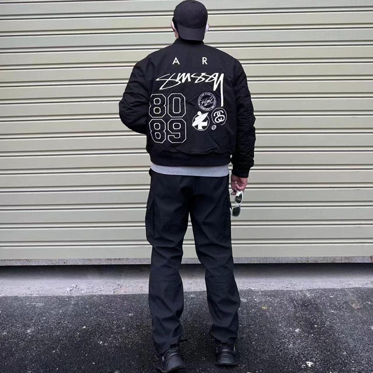 Davidの联名系列 STCx钩FW23 logo刺绣双面穿棉服夹克 男女同款