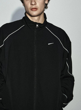 现货Davidの联名N钩SS25 Track袖口刺绣logo拉链宽松夹克长裤套装