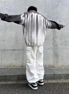 David的Blurred Logo Sweater模糊渐变logo融化炫彩套头针织毛衣