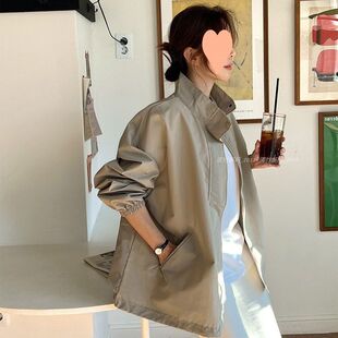 2025新秋新款韩国防晒空调衫百搭薄款休闲宽松夹克外套女长袖风衣