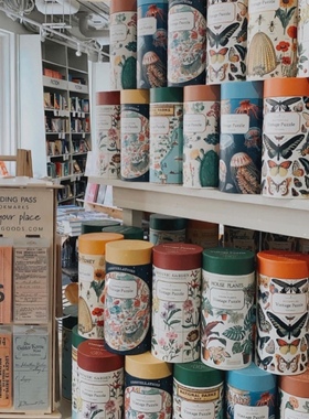 现货美国Cavallini拼图1000片500片植物园蝴蝶图鉴拼图公园新款