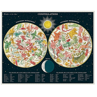 现货美国Cavallini拼图1000片 constellations星座图鉴 美式复古