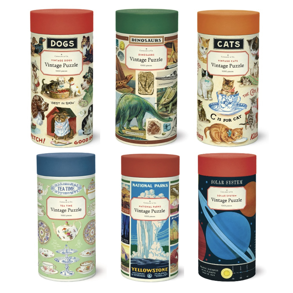 现货美国进口Cavallini Papers拼图1000片240片春季新款茶壶图鉴