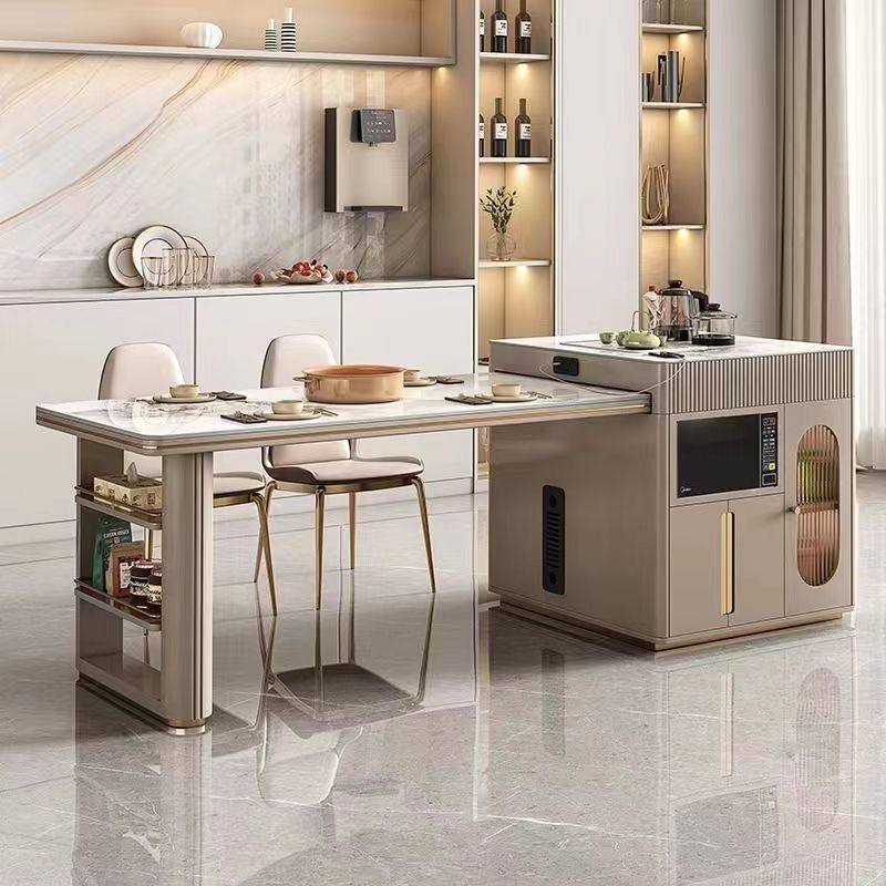 岩板岛台餐桌一体现代简约家用厨房多功能带电磁炉冰箱可伸缩岛台,住宅家具,岛台,淘宝优惠券,粉丝福利购,淘宝优惠卷