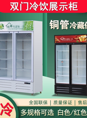 商用双门饮料冰柜1300升