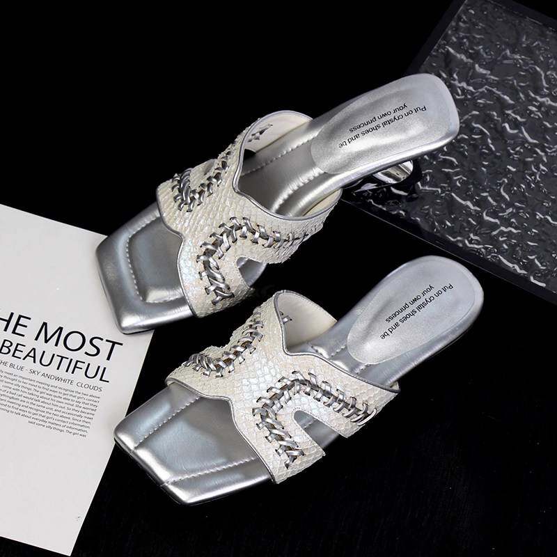 法式绝美h拖鞋女外穿夏巨好看不累脚配裙子高跟鞋2026新款凉拖鞋