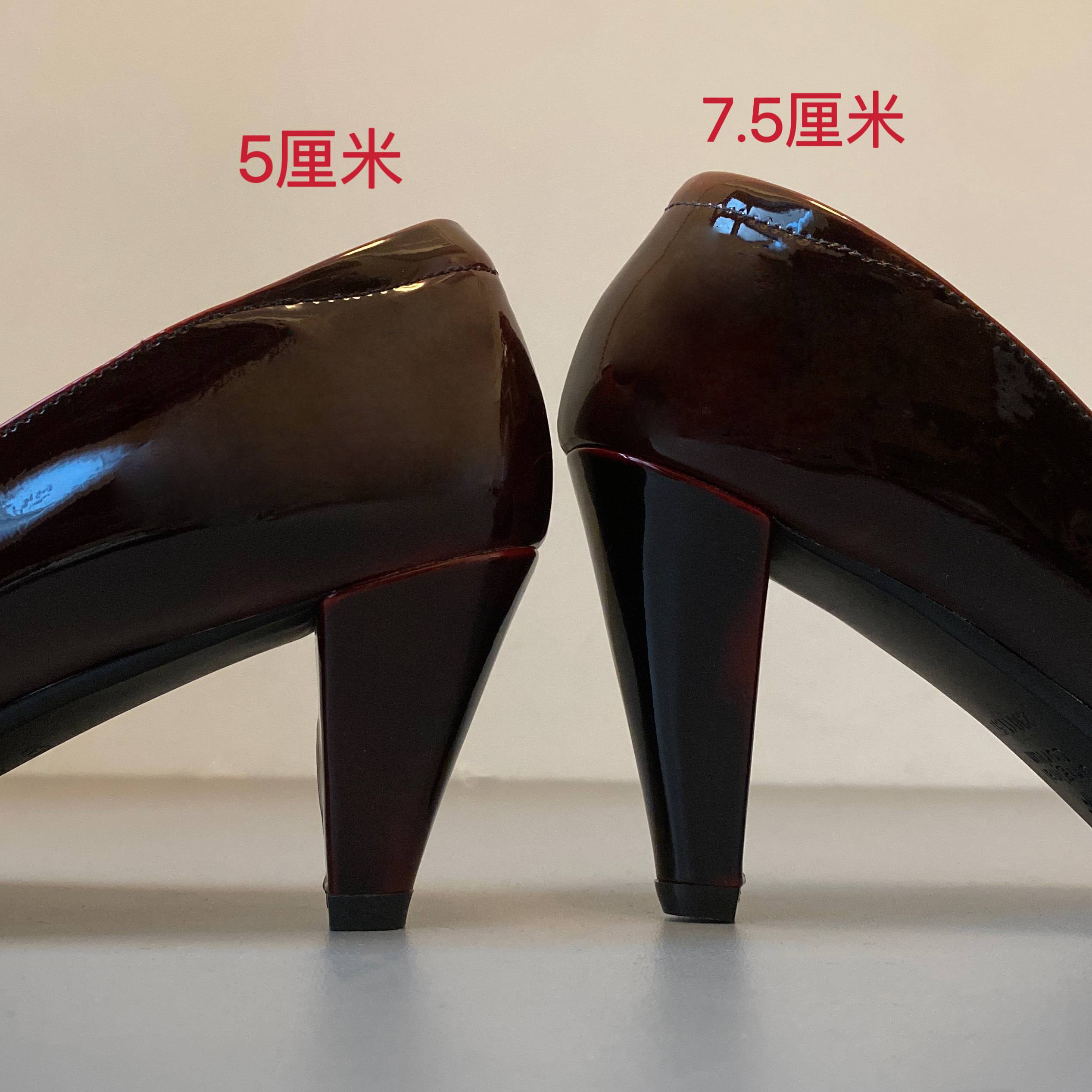 SIXWOO  渐变色高跟单鞋尖头漆皮时尚高跟鞋软面复古玛丽珍中古鞋