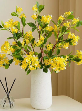 桂花仿真花千里香道具假花摆设高档花客厅装饰插花摆件落地手工