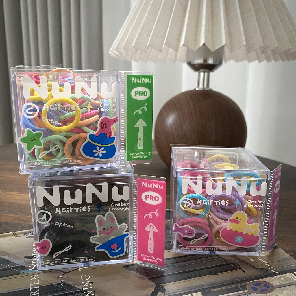 耐用拇指发圈90根小号2cm盒装宝宝头绳糖果色扎小辫皮筋女孩