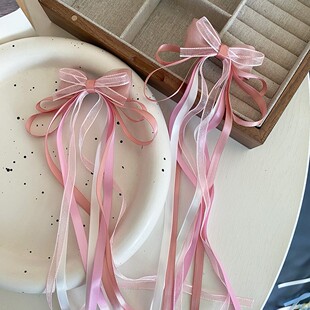儿童汉服发饰飘带蝴蝶结对夹简约中国风配饰小女孩古风流苏小夹子
