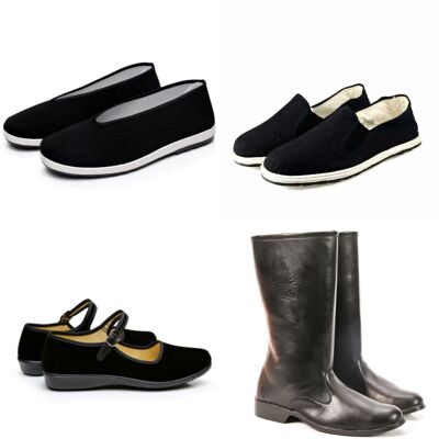 王二小表演鞋子黑色布鞋演出鞋