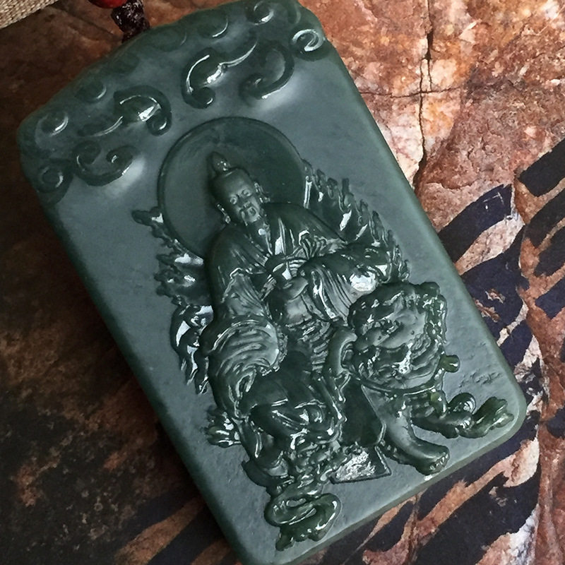 青玉天尊像吊坠项链护身符