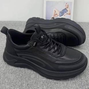 男鞋2025新款春季百搭板鞋厚底增高男运动休闲皮鞋舒适男士皮鞋