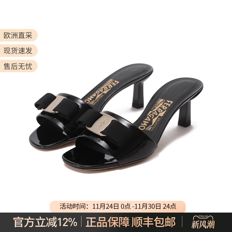 FERRAGAMO高跟穆勒鞋拖鞋凉鞋