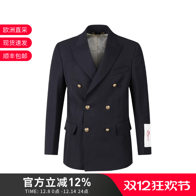 黄金鹅双排扣西服外套学院风