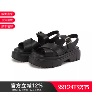 HOGAN新品 HXW6440FJ20 女士H644系列交叉带厚底松糕凉鞋