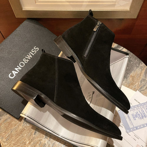 英伦切尔西靴男真皮卡诺威士