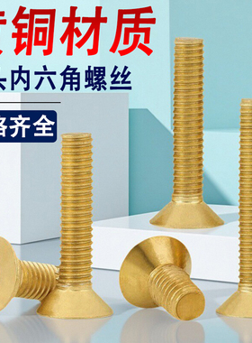 H62黄铜沉头内六角螺丝钉螺栓M2M2.5M3M4M5M6M8M10*8x14x18x25x35