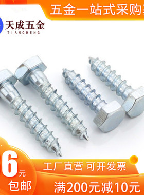 镀锌外六角自攻木牙螺丝钉6M8M10M12*20x25x30x35x40x45x50x55x60