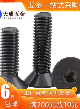 10.9级平头内六角沉头螺丝钉M1.6M2M2.5M3*7x9x11x13x28x32x38x40