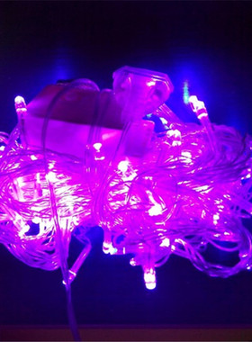 led彩灯闪灯串灯圣诞灯10米婚庆卧室装扮粉色小彩灯紫色满天星灯