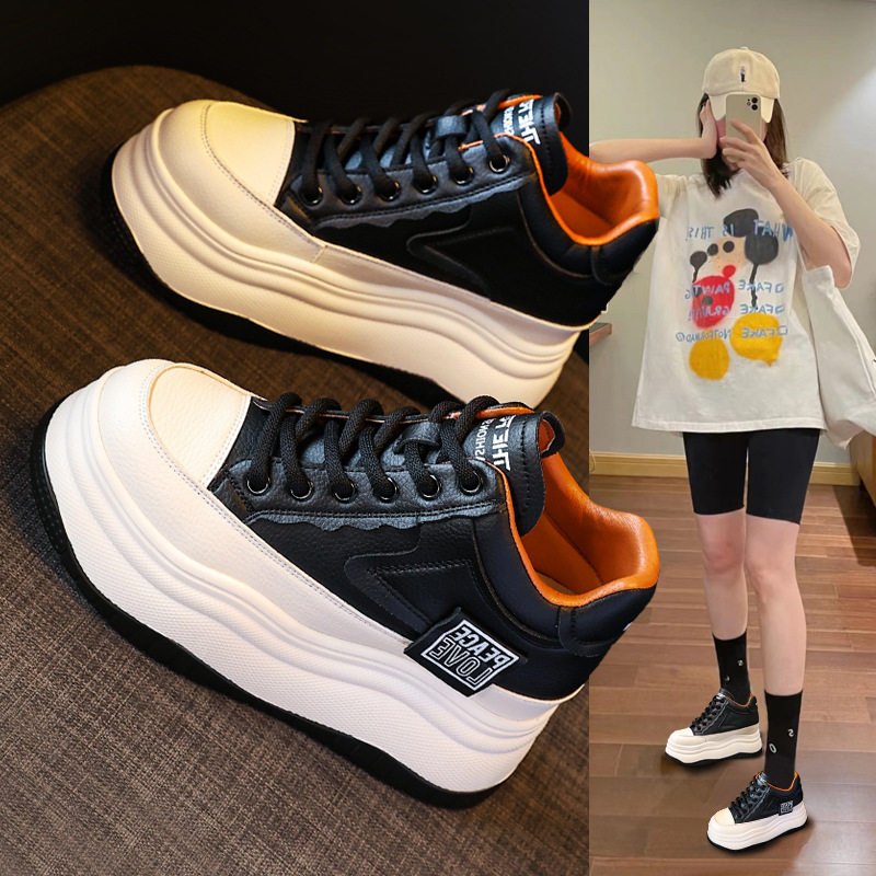 厚底高帮小白鞋女士2025秋季高帮鞋
