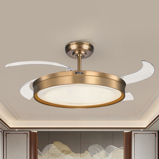 丰韵新中式风扇灯隐形吊扇灯家用厅餐厅卧室书房电扇一体式吊灯客
