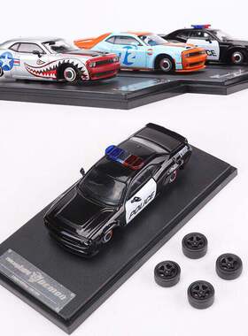 Fine Works FW 1:64道奇SRT地狱猫海湾/警车涂装仿真合金汽车模型