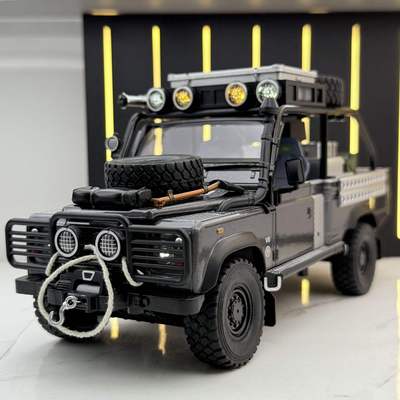 新款 威丽合金车模1比24卫士110越野车声光玩具车音效模型摆件