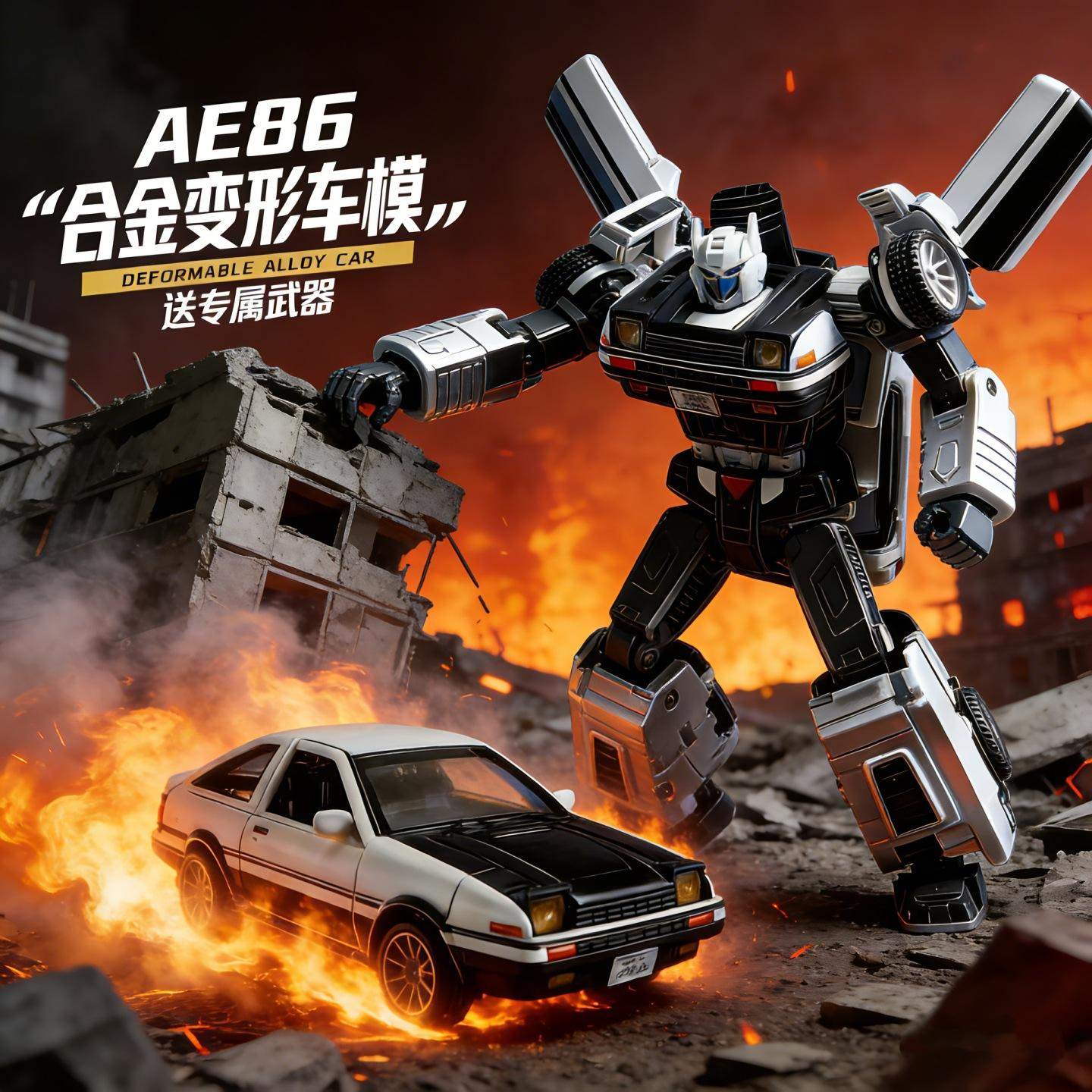 新款1:32头文AE86合金变形机器人汽车模型仿真金刚摆件儿童玩具男,玩具/童车/益智/积木/模型,儿童机器人/变形玩具,淘宝优惠券,粉丝福利购,淘宝优惠卷