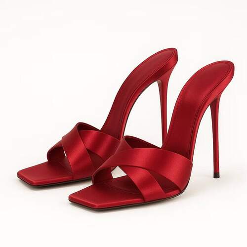 新款跨境欧美时装凉鞋 方头罗马绑带细跟女鞋sandals women heels