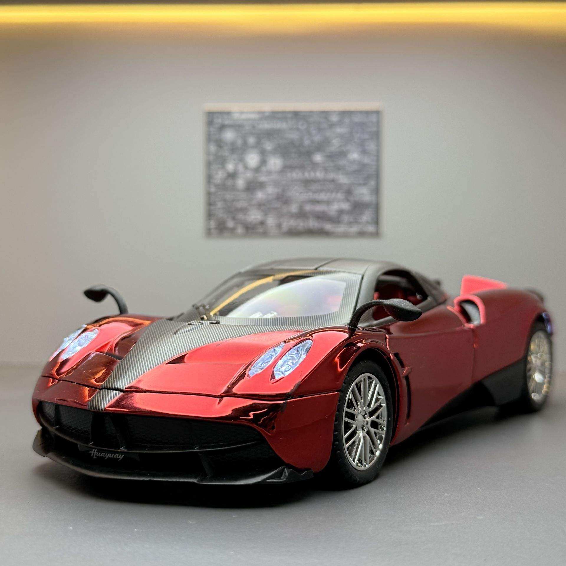 新款 车致合金车模1:24帕加尼电镀版跑车声光儿童玩具模型摆件,模玩/动漫/周边/娃圈三坑/桌游,火车/摩托/汽车模型,淘宝优惠券,粉丝福利购,淘宝优惠卷