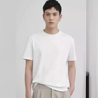 新款 长绒棉短袖T恤男休闲圆领sorona凉感免烫索罗娜体恤衫男夏
