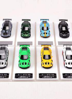 新款 SOLO 1:64保时捷911 GT3 RS仿真树脂汽车模型收藏摆件