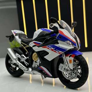 新款合金车模1比12宝玛S1000RR摩托车发声灯光玩具车音乐模型摆件