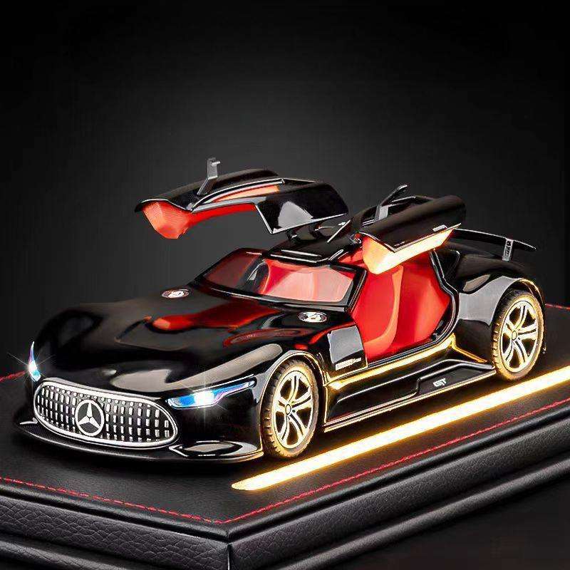 1:24AMG GT合金车模型避震声光转向仿真儿童汽车玩具摆件