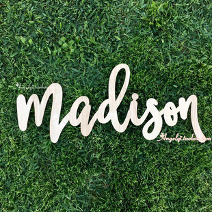 饰 Sign定制婚礼生日姓名木质英文名字牌派对装 Personalized Name