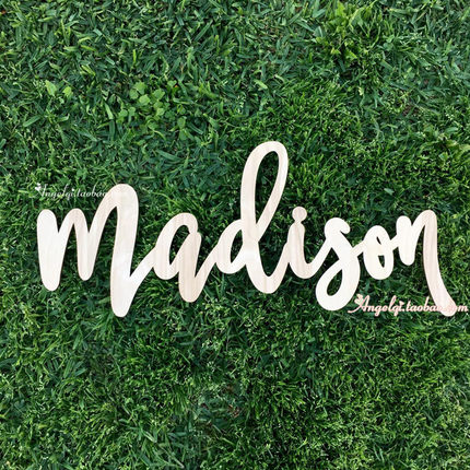 Personalized Name Sign定制婚礼生日姓名木质英文名字牌派对装饰