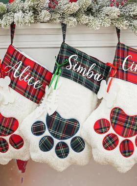 Customized names Christmas socks定制圣诞节装饰宠物名字圣诞袜
