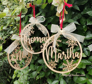 name 定制圣诞装 Christmas ball 饰圣诞树挂饰 tree Personalized