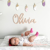 Gifts Custom 定制宝宝生日姓名木质字牌 Baby Shower Name Sign