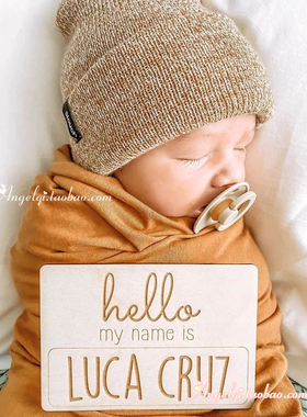 Newborn Name Sign 定制新生儿姓名标志 Newborn Announcement