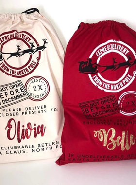 Christmas Santa Sack 定制大号圣诞礼物袋圣诞老人袋圣诞节装饰