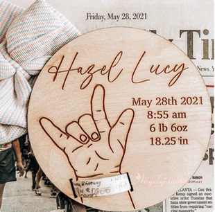 Holder Baby Bracelet Announcement 定制新生儿出生公告牌 Birth