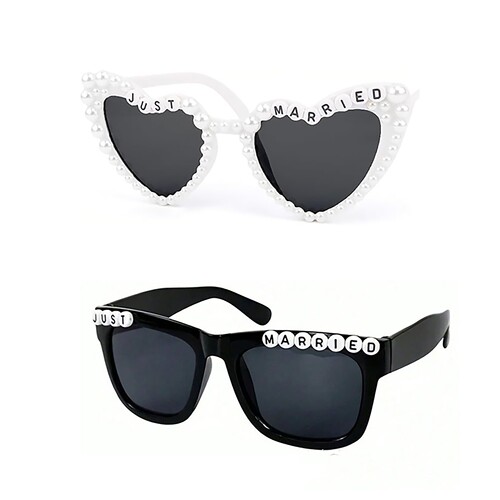 Just Married Wedding Sunglasses 新郎新娘太阳眼镜婚礼派对装饰