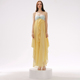 MIURA2025春夏新品 MOOD Topaz黄色雪纺海星钻饰露背连衣裙ins风
