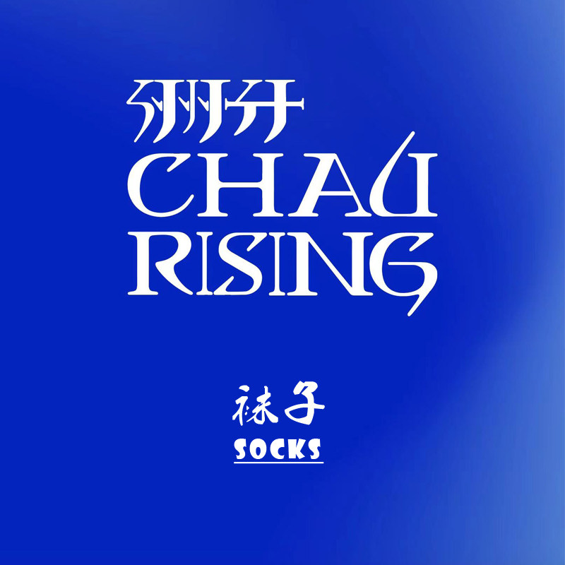 正品授权CHAU.RISING/洲升设计师新品清新条纹涂鸦短袜筒袜女袜