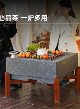 庭院烧烤桌子取暖炉碳火盆家用围烤炉器具全套炉煮茶烤火炉套装烧